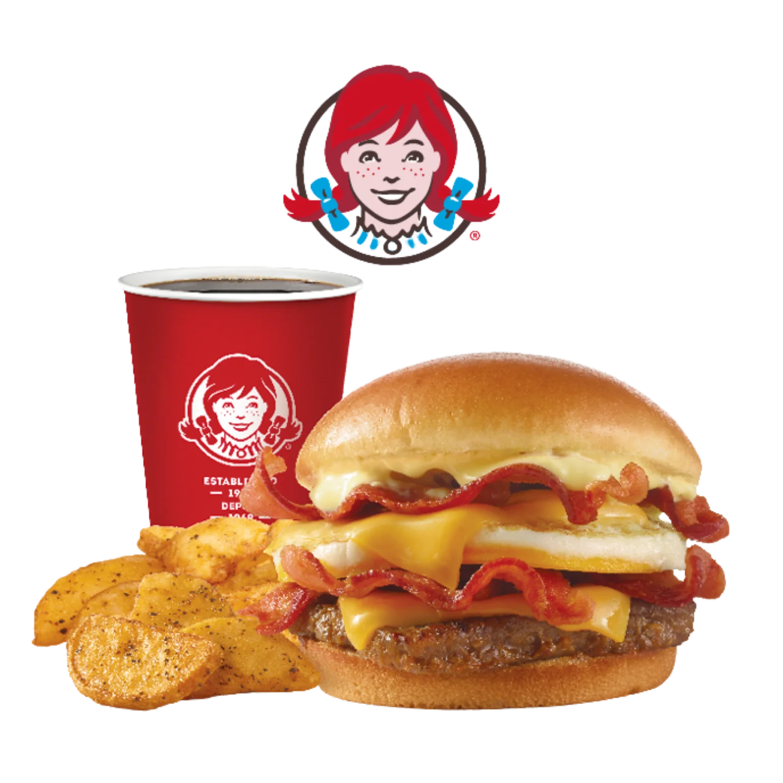 Wendy’s breakfast menu with Breakfast Baconator, seasoned potatoes and coffee