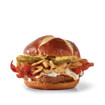 Pretzel Bacon Pub Cheeseburger