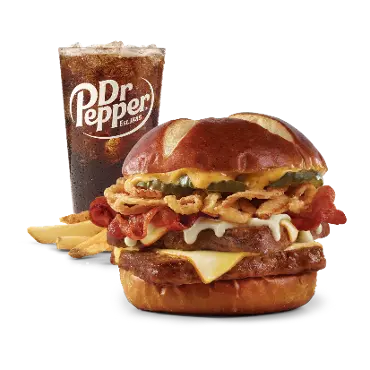 Pretzel Bacon Pub Double Cheeseburger Combo