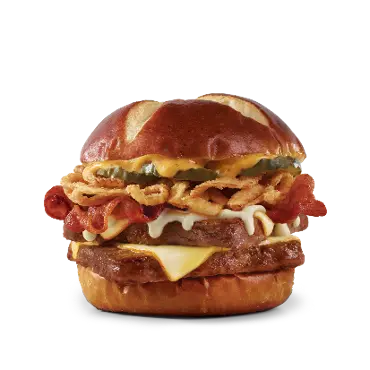 Pretzel Bacon Pub Double Cheeseburger